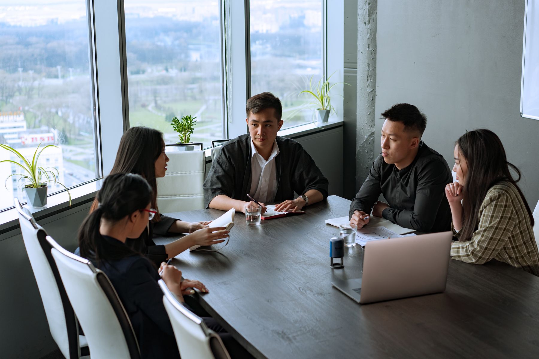 Team discussing in an office